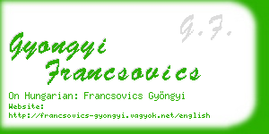 gyongyi francsovics business card