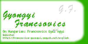 gyongyi francsovics business card